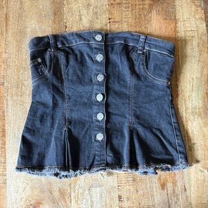 Urban Outfitters Black Denim Strapless Top